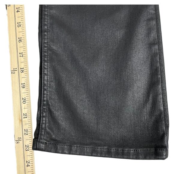 Pilcro Yaya Coated Crop Flare Jeans Black Size 30P Anthropologie EUC - Picture 14 of 16